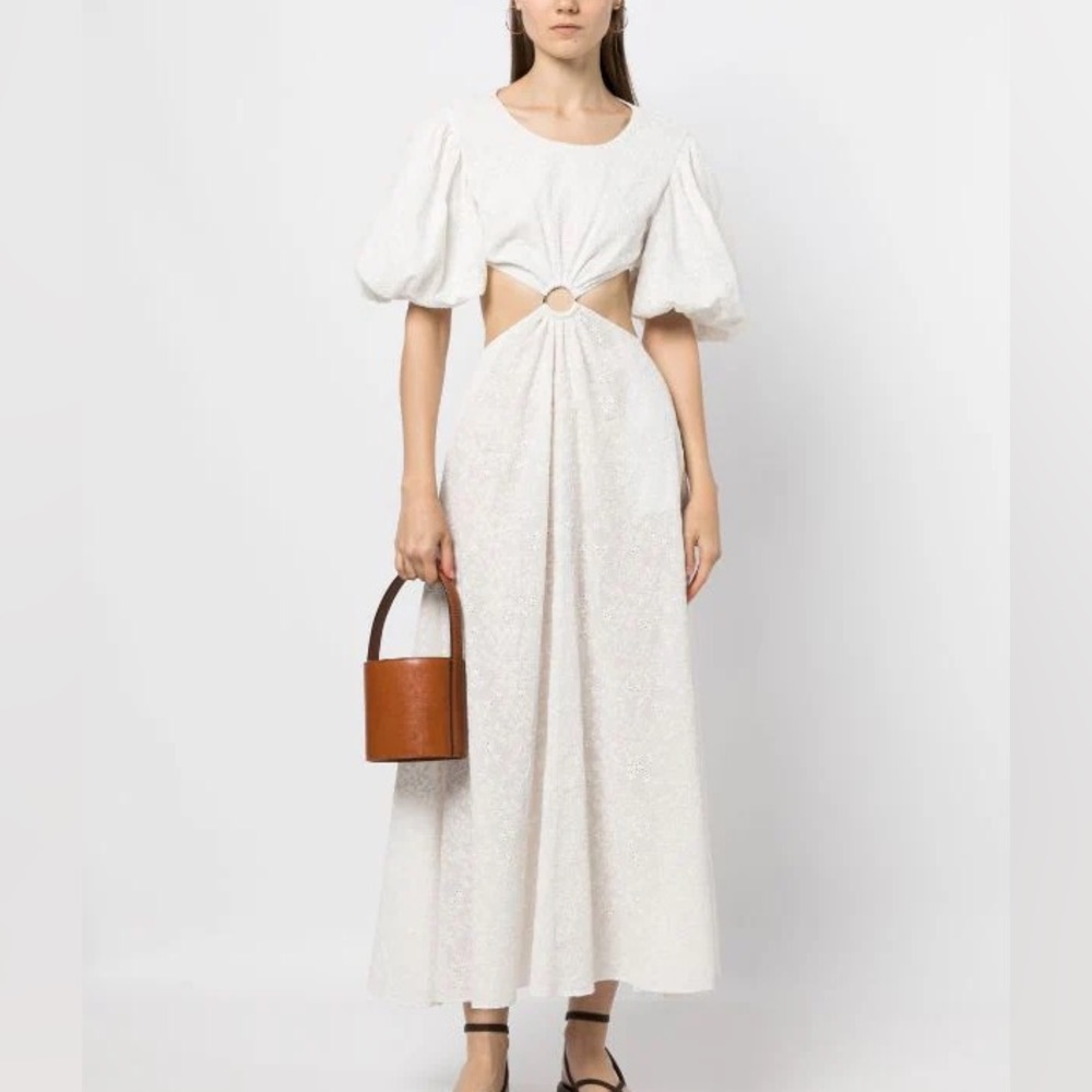NEW JASON WU puff-sleeve cut-out midi dress